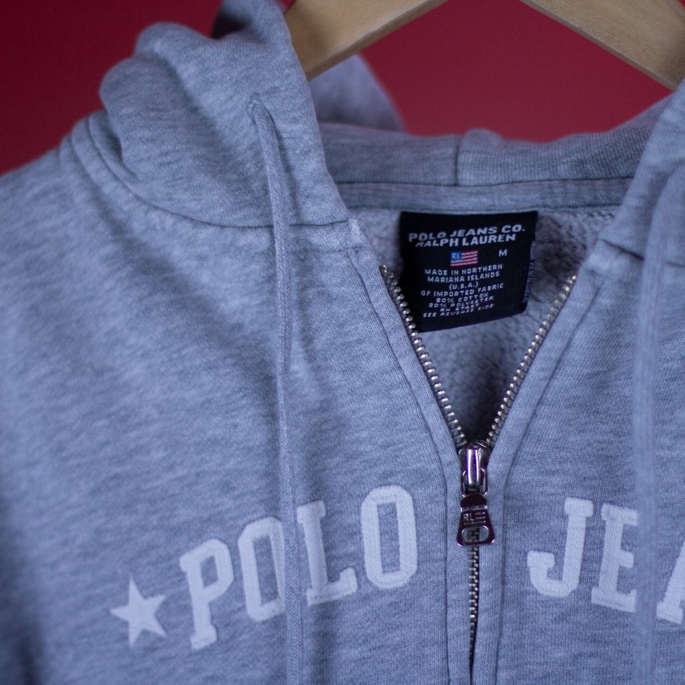 POLO RALPH LAUREN gray zip-up hoodie